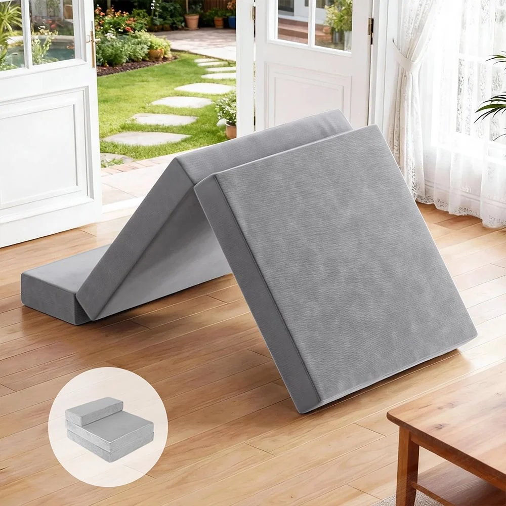 Giselle Bedding Foldable Mattress Folding Foam Bed Mat – Light Grey