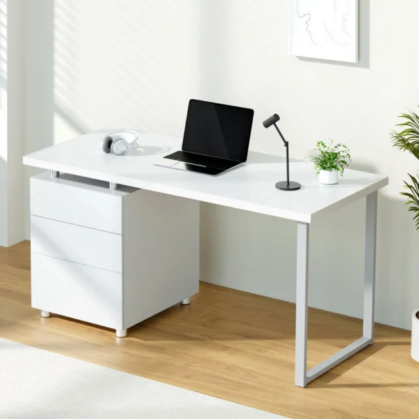 Artiss Computer Desk Drawer White 140 cm