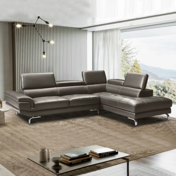 Vienna Sofa Faux Leather 5 Seater – Grey