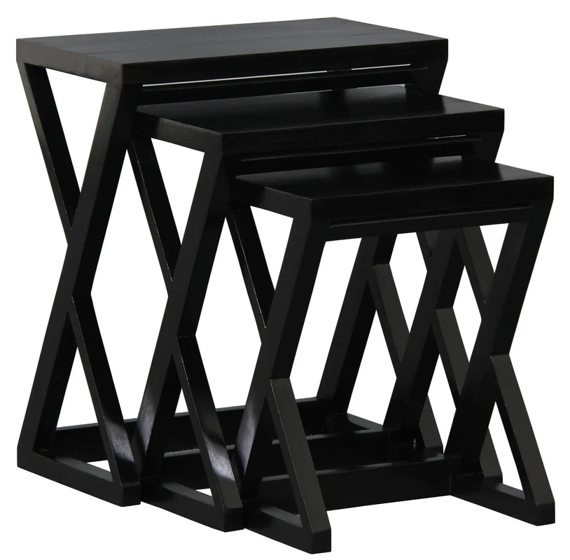 Manhattan Nest of Tables – Set of 3 (Black)