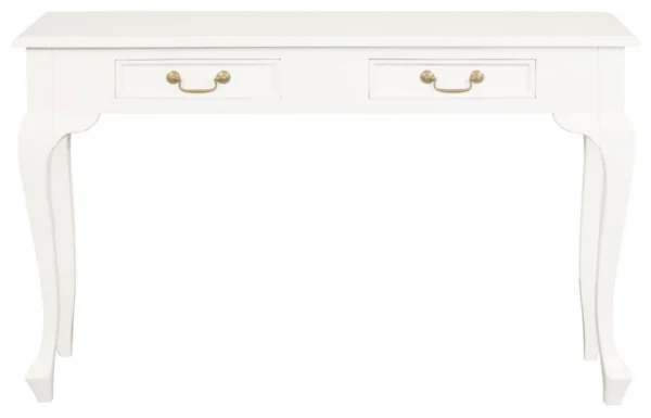 Queen Ann 2 Drawer Sofa Table (White)