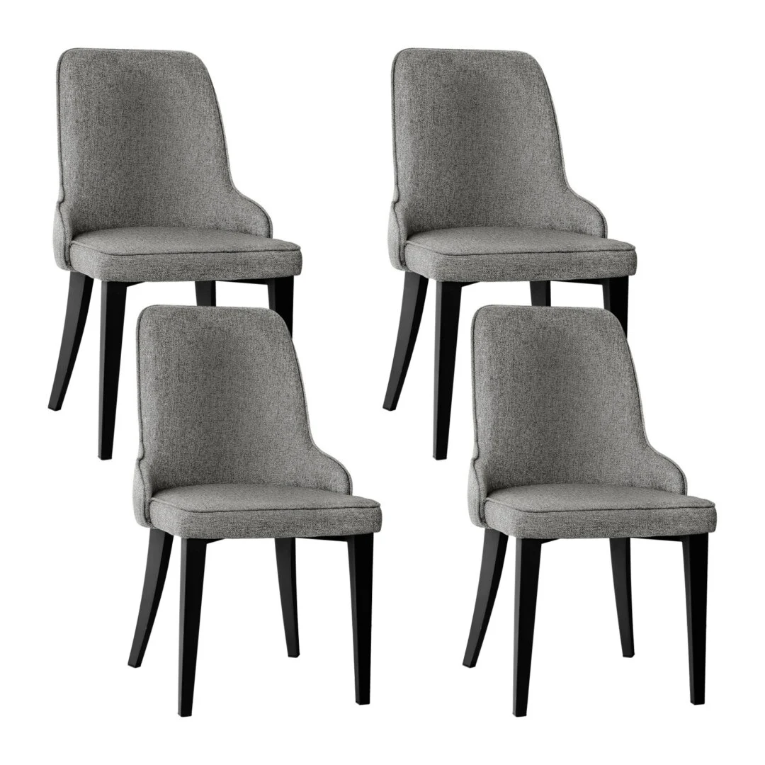 Artiss Linen Fabric Dining Chairs – Grey, Set of 4