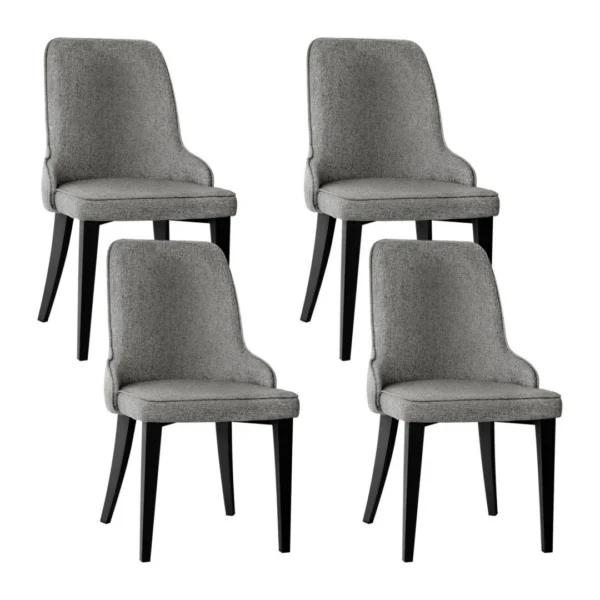 Artiss Linen Fabric Dining Chairs – Grey, Set of 4