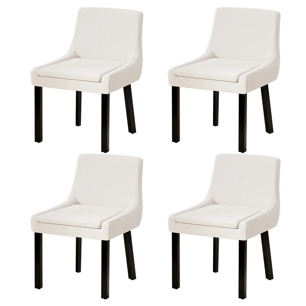 Artiss Dining Chairs Set of 4 Corduroy Wooden – Beige