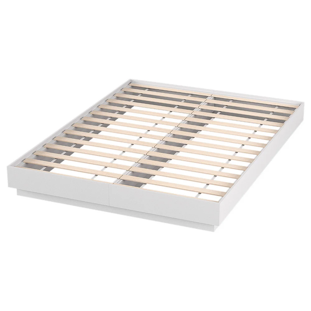 Artiss Double Bed Frame with 16-Colour LED Light Wooden Platform Bed Base DAYGLOW