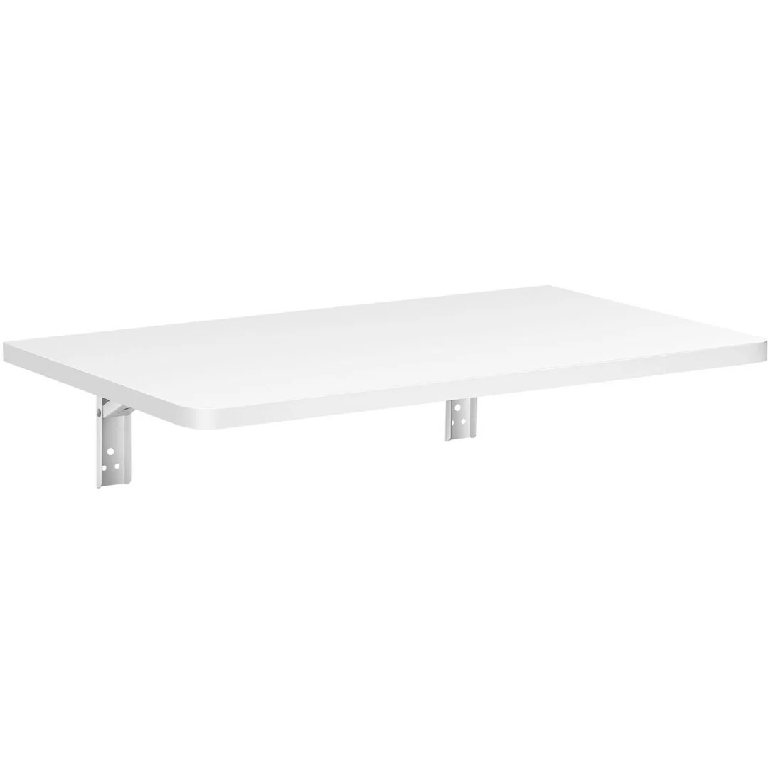 Wall Mounted Folding Table, Wall Mount Drop Leaf Tables, Wooden Floating Desk for Dining, Laundry Room, Office, 59.9 cm x 39.6 cm Fold Down Desk with Carbon Steel Bracket