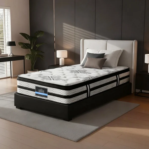 Giselle Bedding King Single Euro Top Pocket Spring Mattress – 34 cm