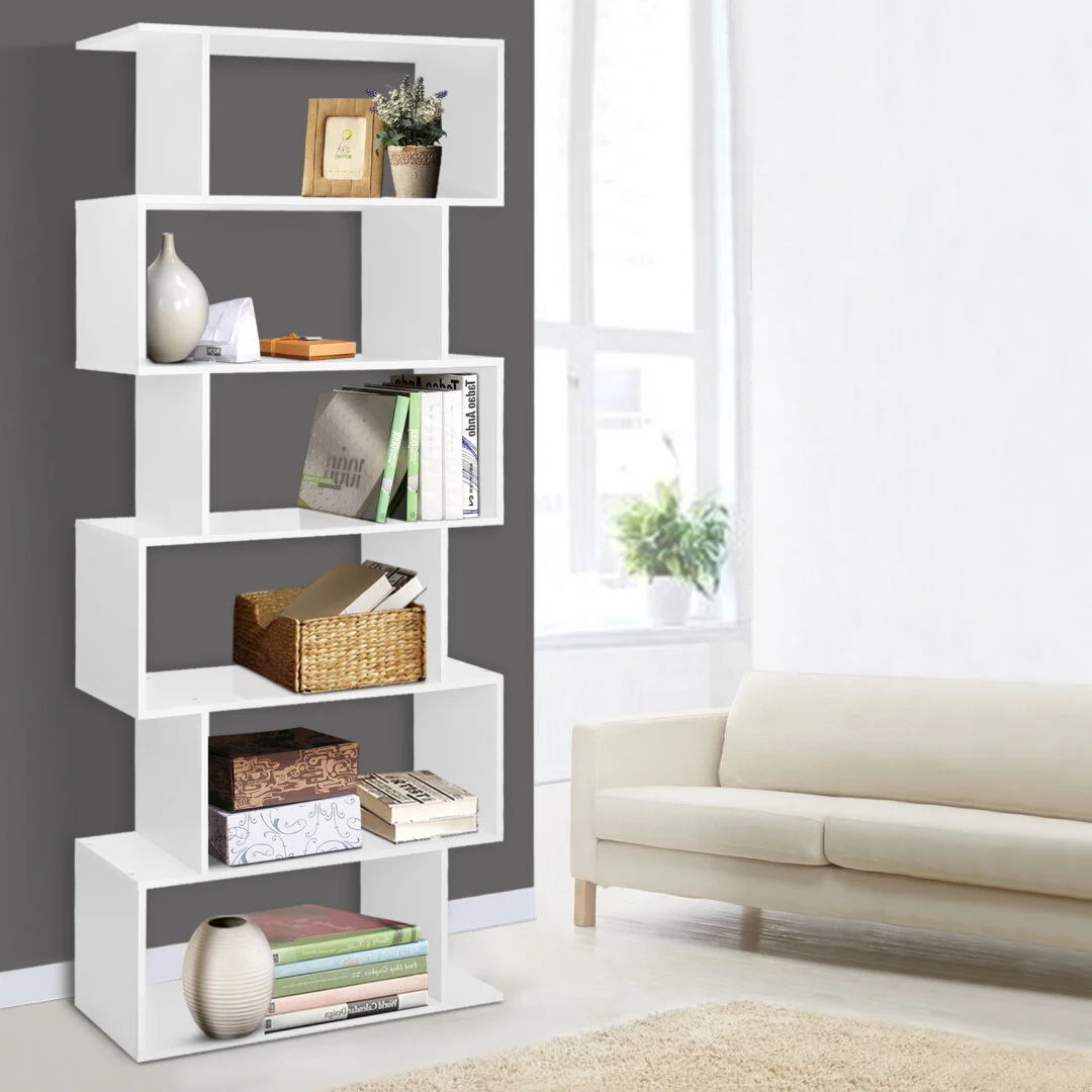 Artiss RIVA Bookshelf 6 Tiers – White