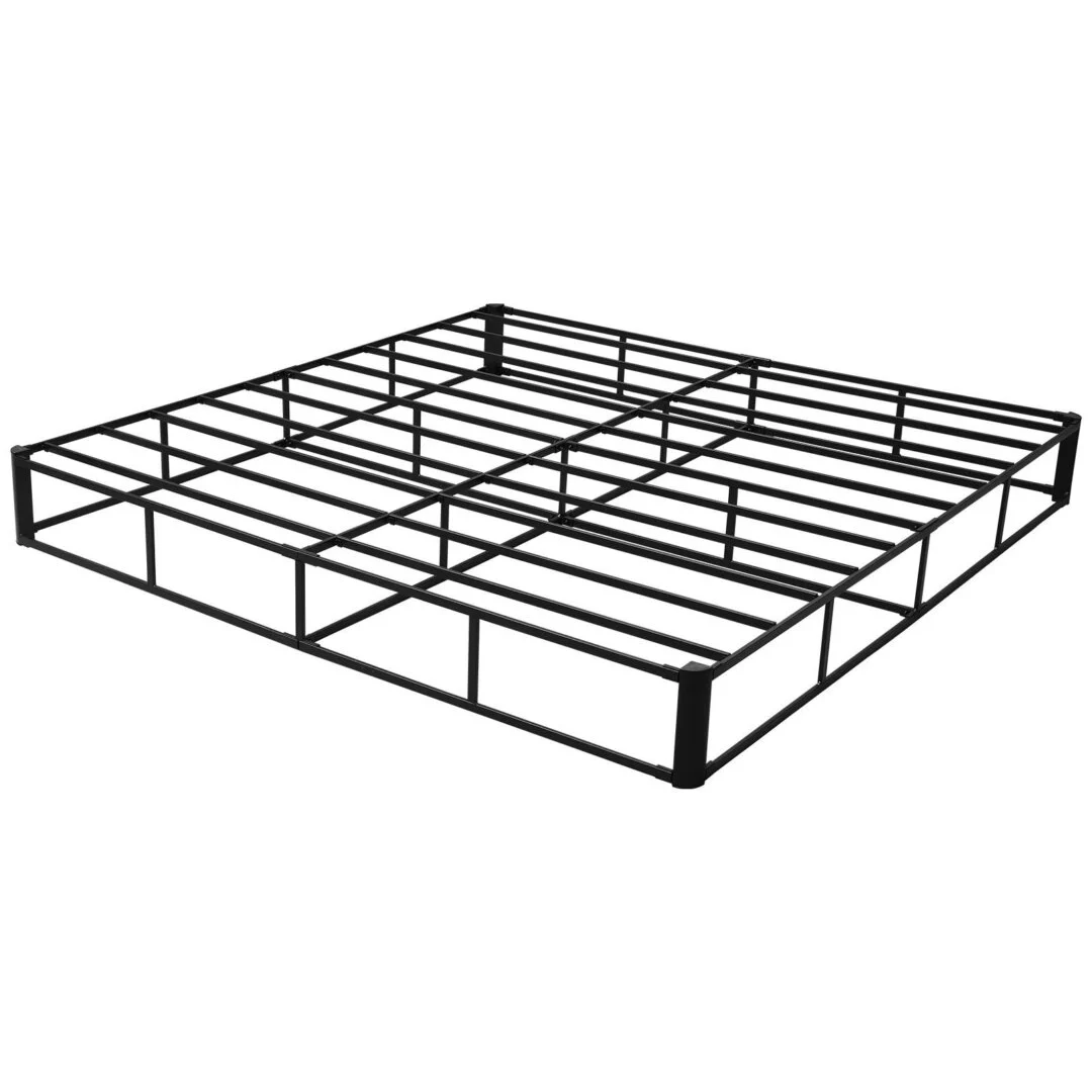Box Spring, King Size Bed Frame with Washable Fabric Cloth, Heavy Duty Metal Frame for King Bed, 230 mm Mattress Foundation, 1587.6 kg Max Weight Capacity, Easy Assembly, 2010 x 1925 x 230 mm