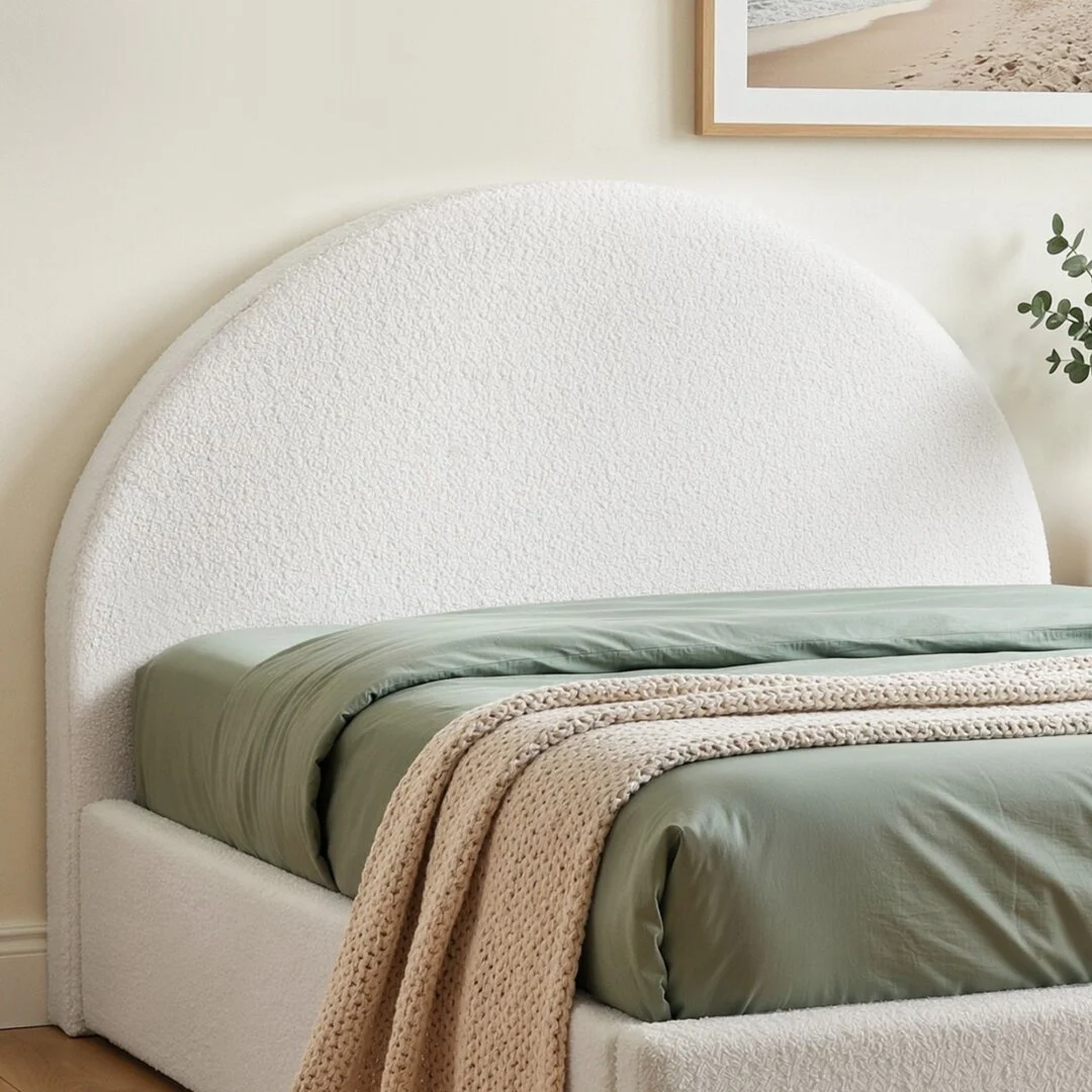 Artiss Queen Size Headboard for Bed Frame Boucle Fabric No-Assembly Vacuum Compressed Soft Backrest with Removable Washable Cover 171 cm Wide