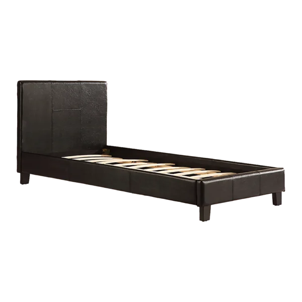 Single PU Leather Bed Frame – Black
