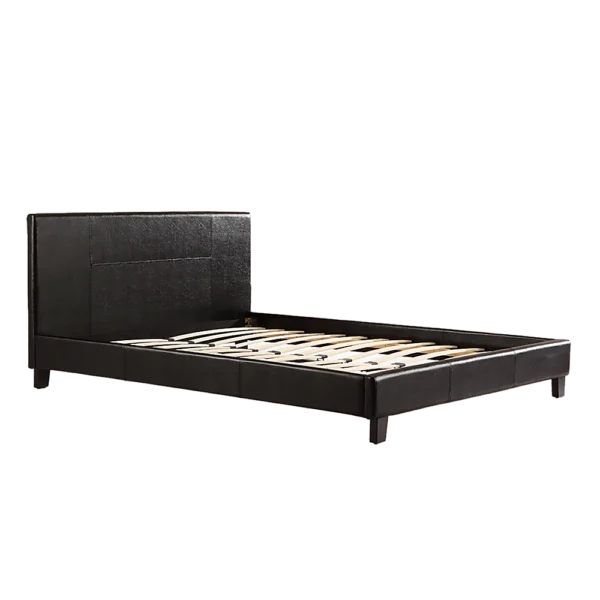Double PU Leather Bed Frame – Black