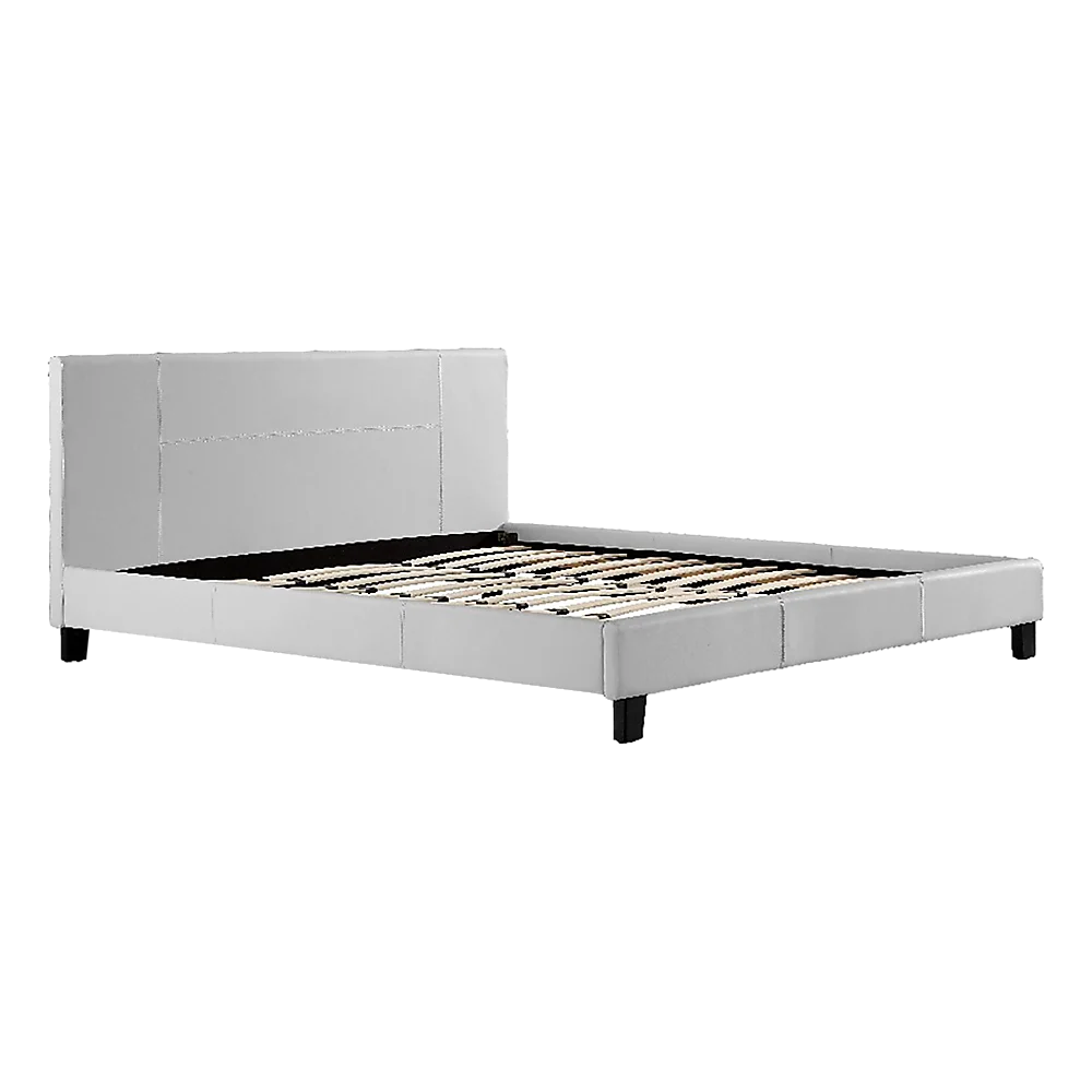 King PU Leather Bed Frame – White
