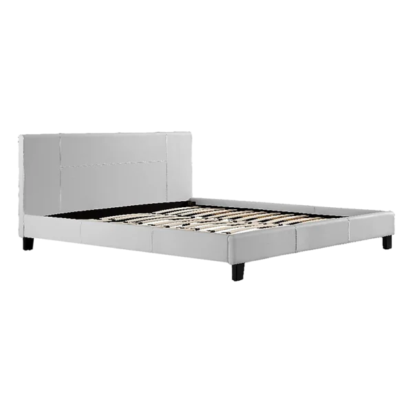 King PU Leather Bed Frame – White