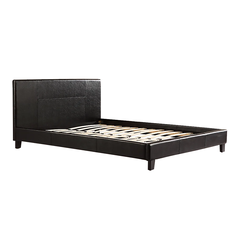 Queen PU Leather Bed Frame – Black
