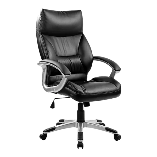 PU Leather Executive Office Chair – Ergonomic Swivel Computer Desk Chair in Black