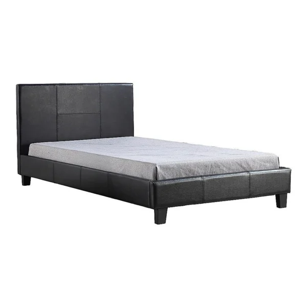 King Single PU Leather Bed Frame – Black