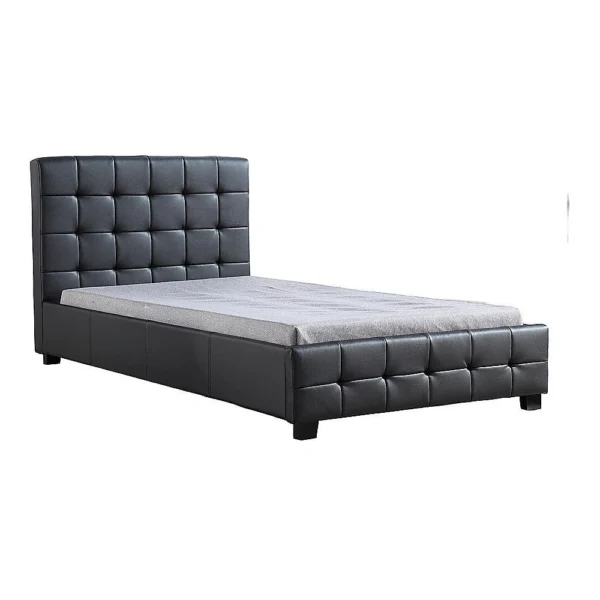 King Single PU Leather Deluxe Bed Frame – Black