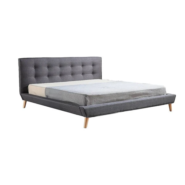 King Linen Fabric Deluxe Bed Frame – Grey