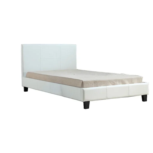 King Single PU Leather Bed Frame – White