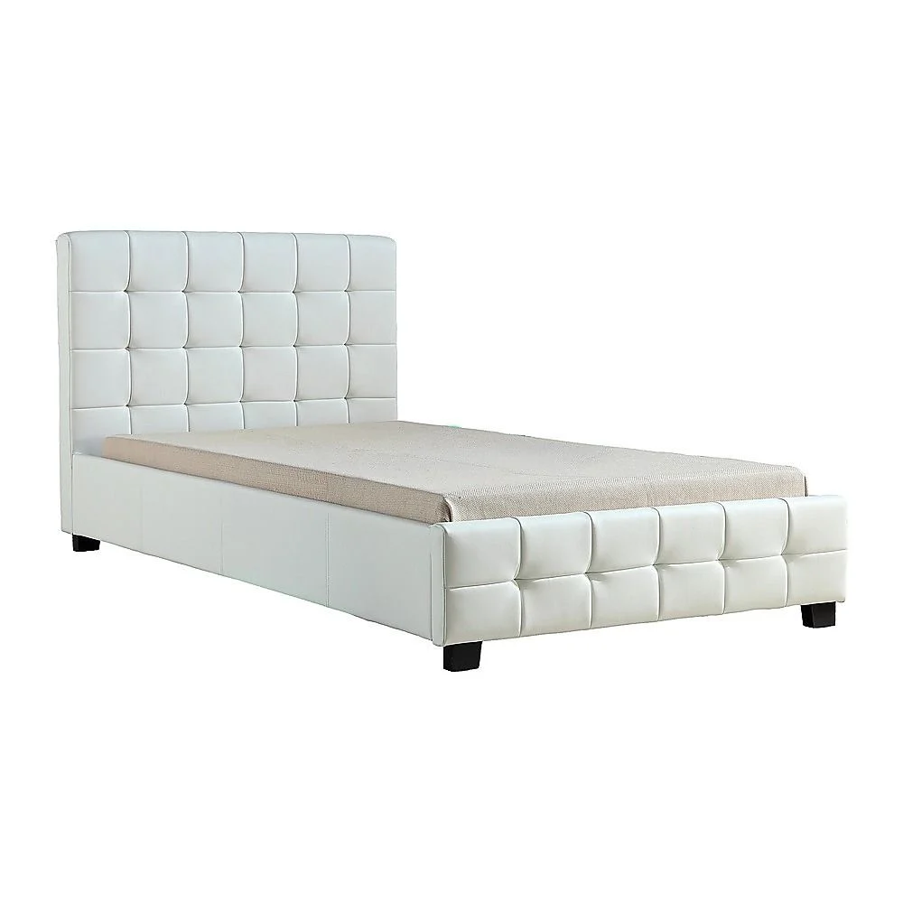 King Single PU Leather Deluxe Bed Frame – White