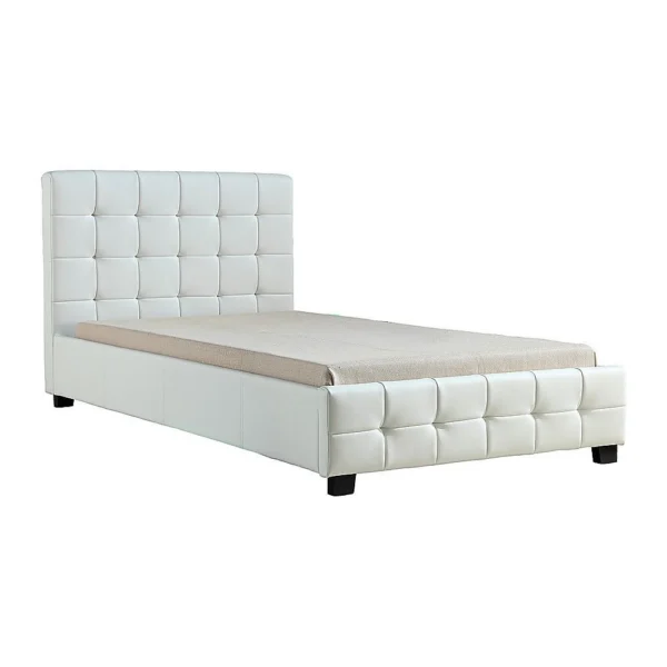 King Single PU Leather Deluxe Bed Frame – White