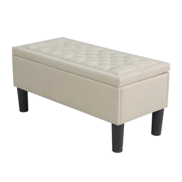 Artiss Storage Ottoman Blanket Box 96 cm Linen – Taupe