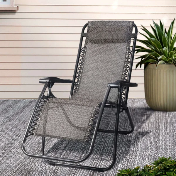 Gardeon Zero Gravity Chair Folding Outdoor Recliner Adjustable Sun Lounge Camping – Beige
