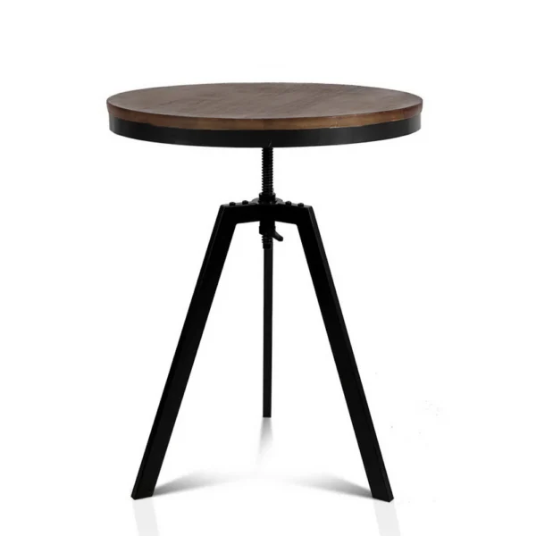 Artiss Bar Table 67-86 cm Height Round – Brown