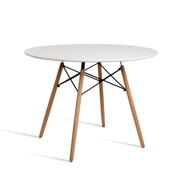 Artiss Dining Table Round White 4 Seater 100 cm