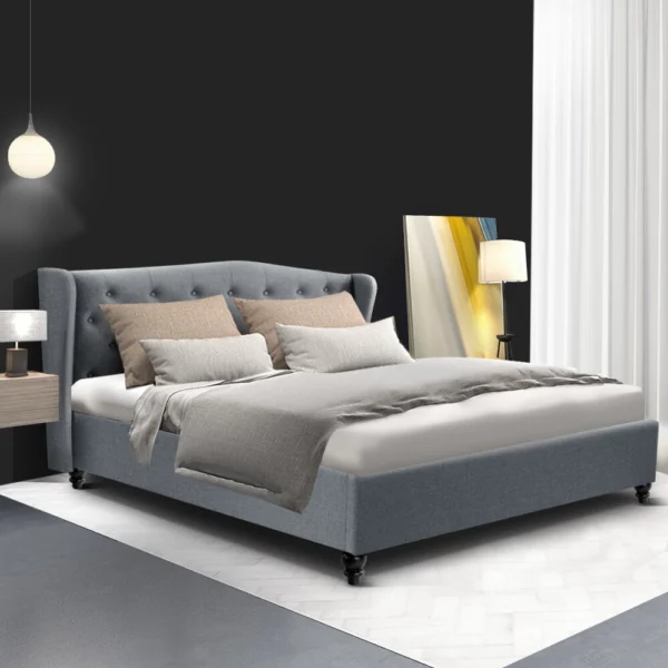 Artiss PIER Queen Bed Frame – Grey