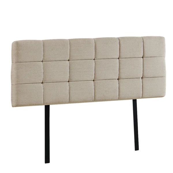 Linen Fabric Double Bed Deluxe Headboard Bedhead – Beige