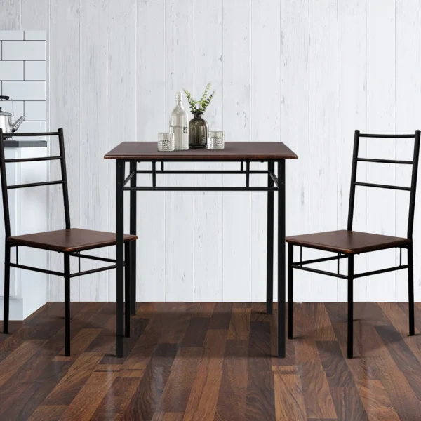Artiss Dining Table and Chairs Set of 3 – Walnut