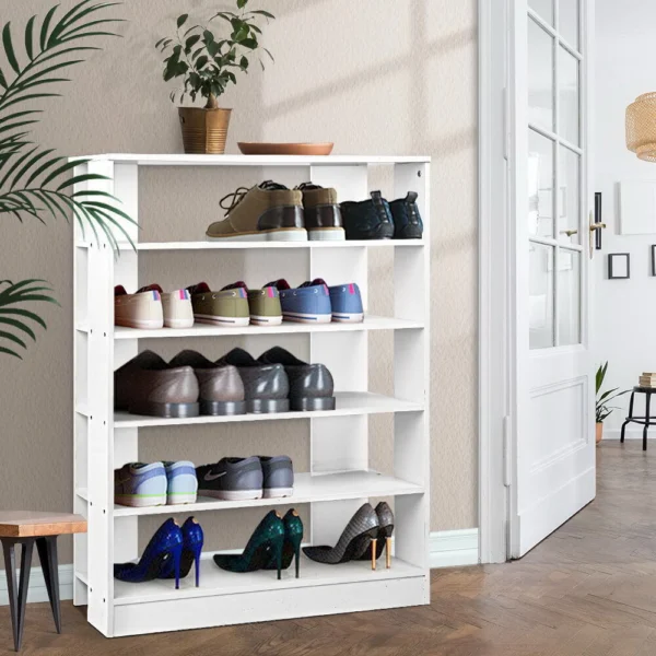 Artiss Shoe Rack Cabinet 30 Pairs 6-Tier Shelf – White