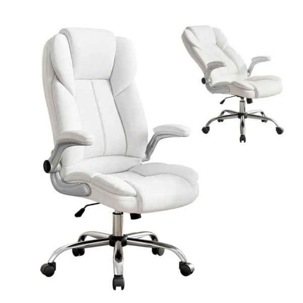 Artiss Executive Office Chair PU Leather Tilt – White