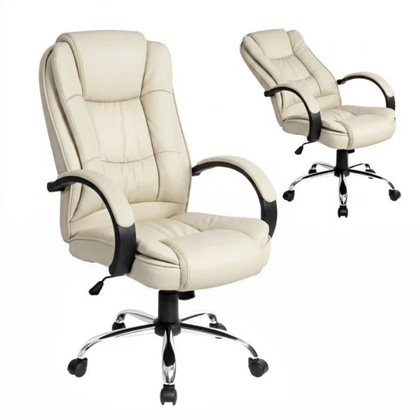 Artiss Executive Office Chair PU Leather Tilt – Beige