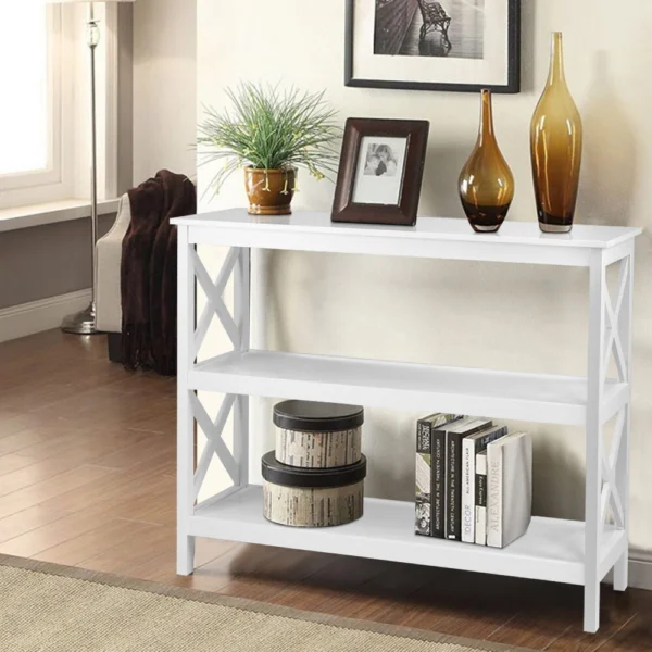 Artiss Console Table 3-Tier White Polly