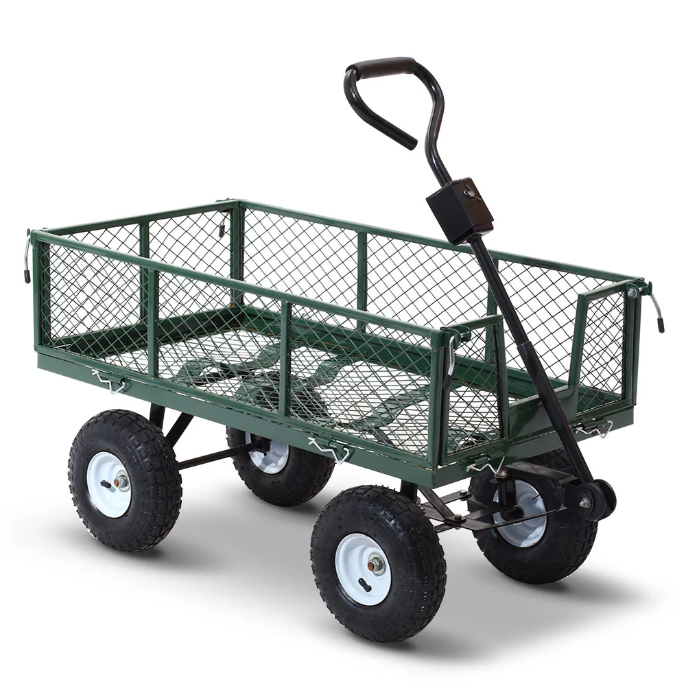 Gardeon Mesh Garden Steel Cart – Green
