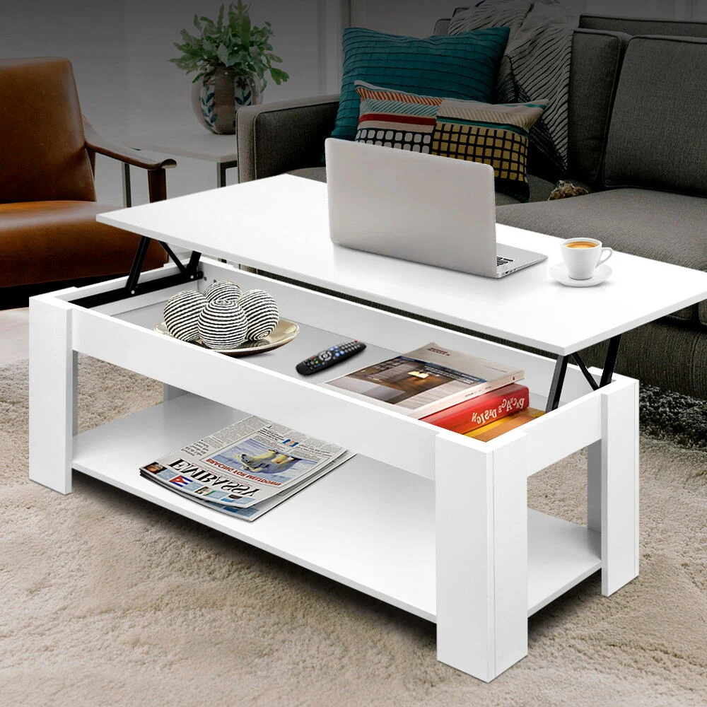 Artiss Coffee Table Lift-Top Coffee Table – White
