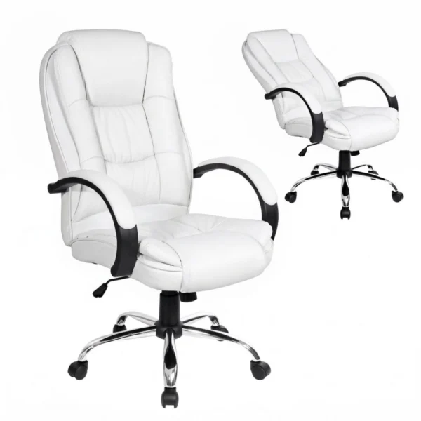 Artiss Executive Office Chair PU Leather Tilt – White