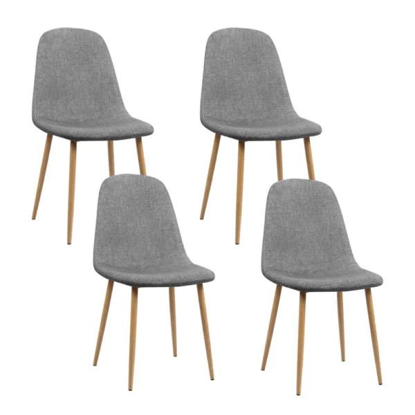 Artiss Dining Chairs Set of 4 Linen Curved Slope – Grey
