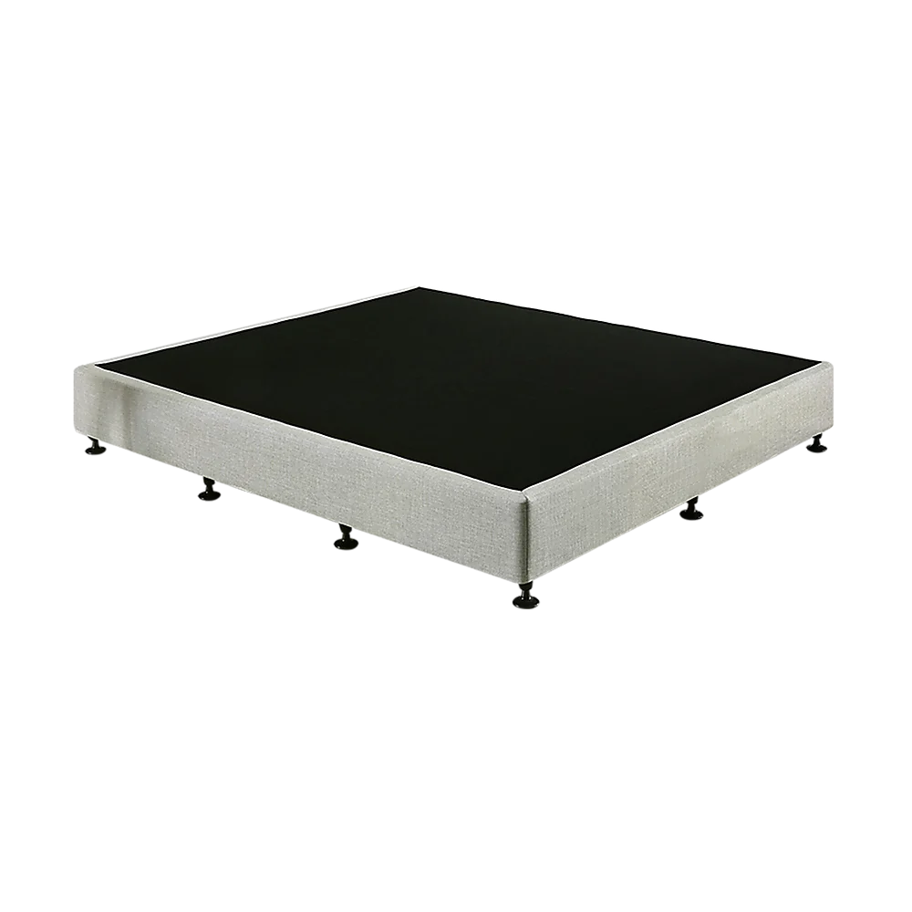 Palermo King Single Ensemble Bed Base Platinum Light Grey Linen Fabric