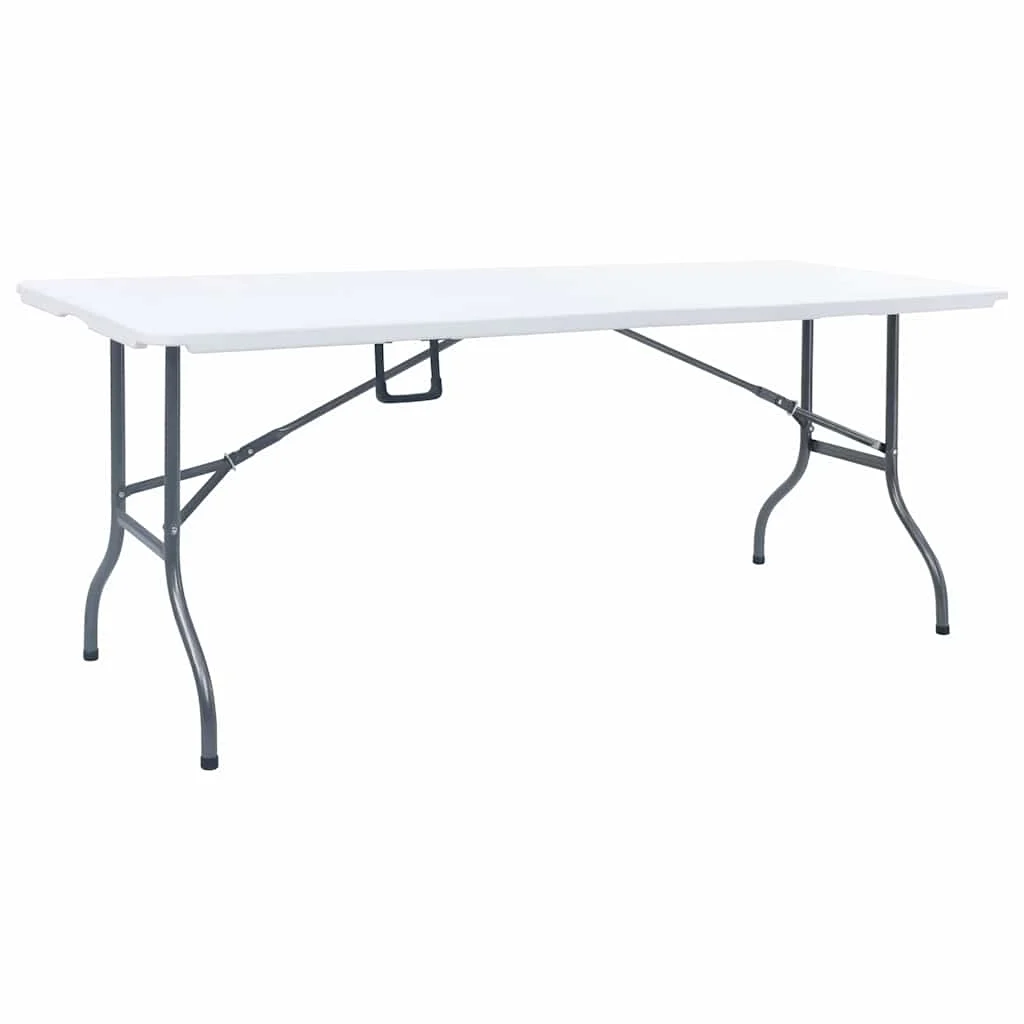 vidaXL Folding Garden Table White 180x72x72 cm HDPE