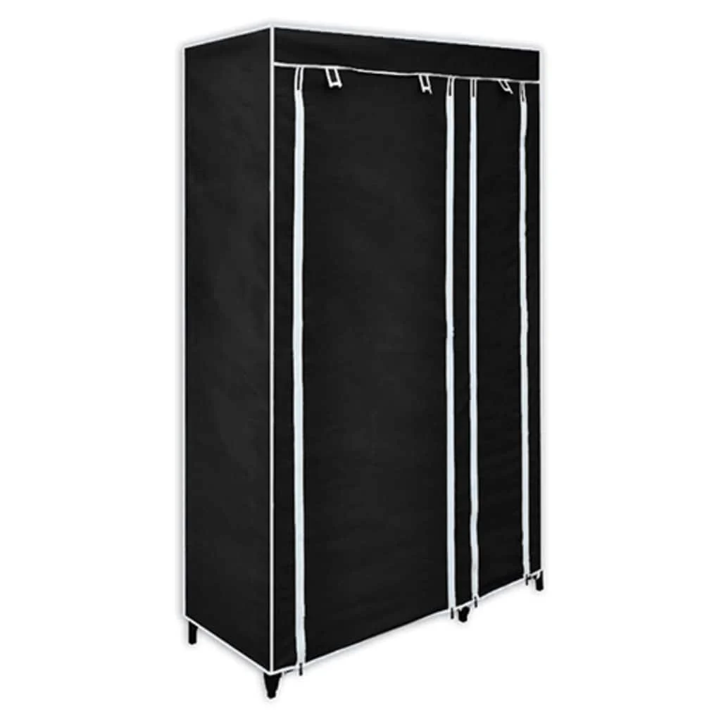 vidaXL Folding Wardrobe Black 110 x 45 x 175 cm