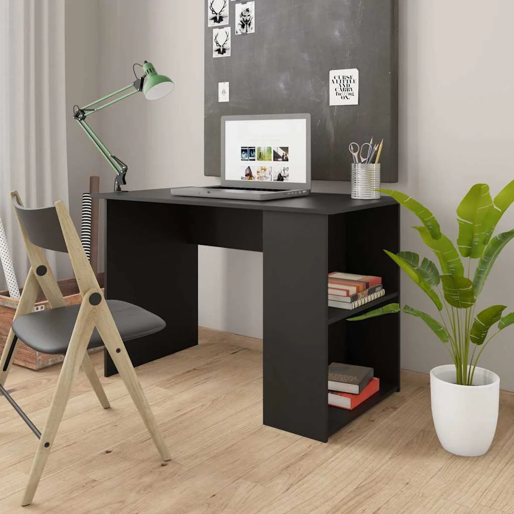 vidaXL Desk Black 110x60x73 cm Engineered Wood