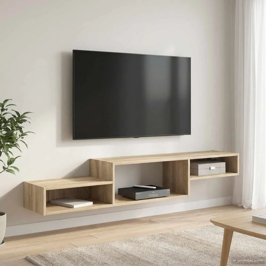 vidaXL Wall-mounted TV Cabinet Wall-Mounted Sonoma Oak – 150 x 28 x 26 cm