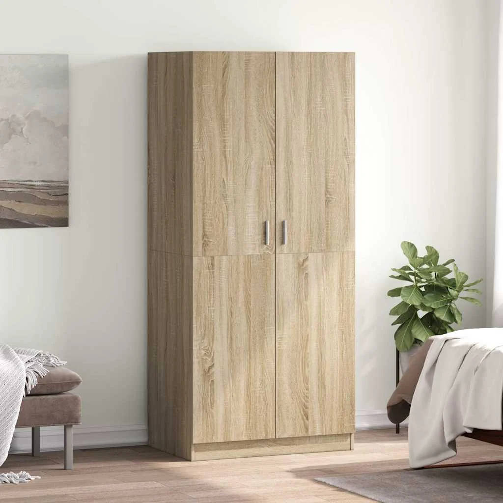 vidaXL Wardrobe Sonoma Oak 80x52x180 cm Engineered Wood