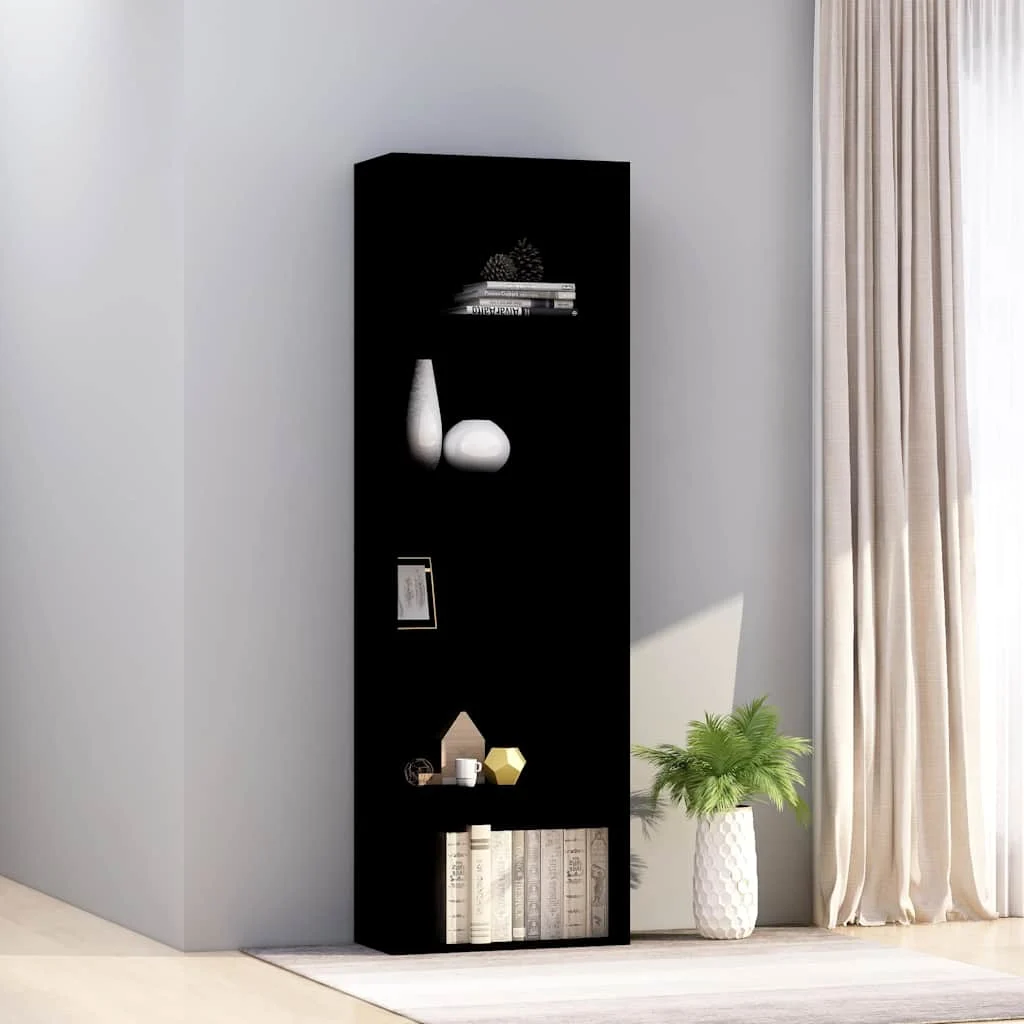 vidaXL 5-Tier Book Cabinet Black 60x30x189 cm Engineered Wood