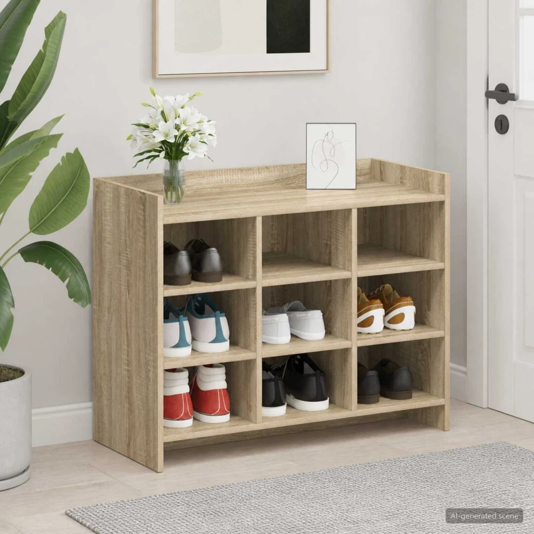 vidaXL Shoe Cabinet 85 x 39.5 x 68 cm Engineered Wood Sonoma Oak