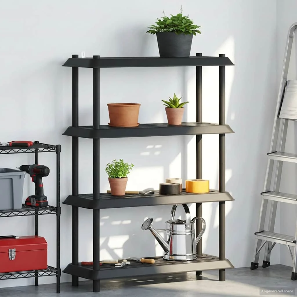 vidaXL Shelving Unit 4-Tier 100 x 40 x 136.5 cm PP Anthracite